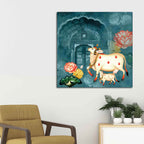 Sacred Cow Pichwai Painting | Traditional Indian Spiritual Home Décor