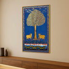 Sacred Cows Under The Tree of Life Pichwai Canvas Wall Painting