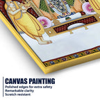 Sacred Darshan of Shrinathji with Devotees Traditional Canvas Wall Painting