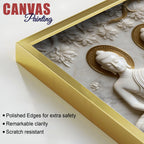 Sacred Five Buddhas with Devotee 3D Canvas Wall Painting