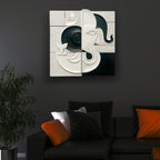Sacred Ganesha Black and White Color Minimal 3D Wall Art