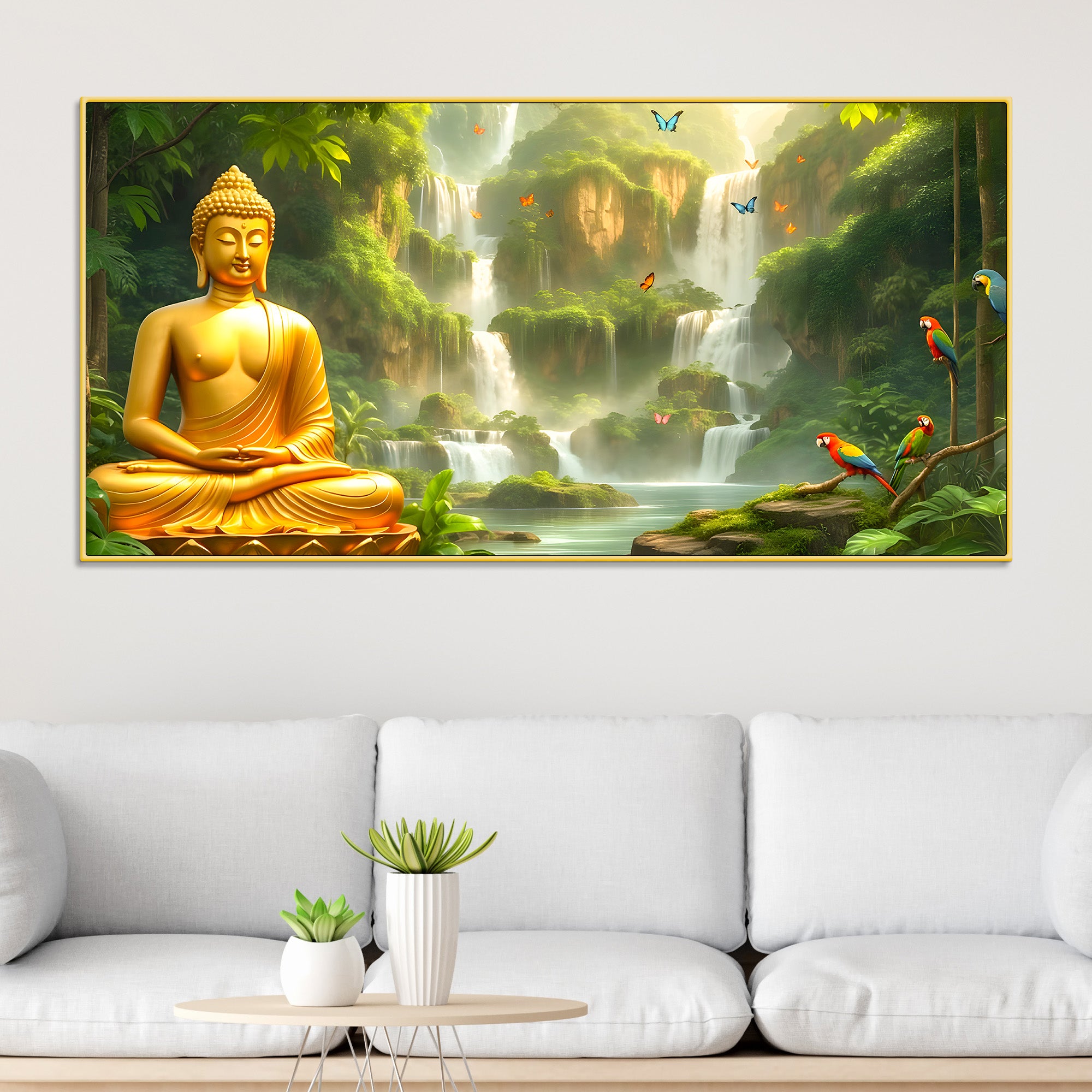 Sacred Gautam Buddha Painting for Modern Home Decoration