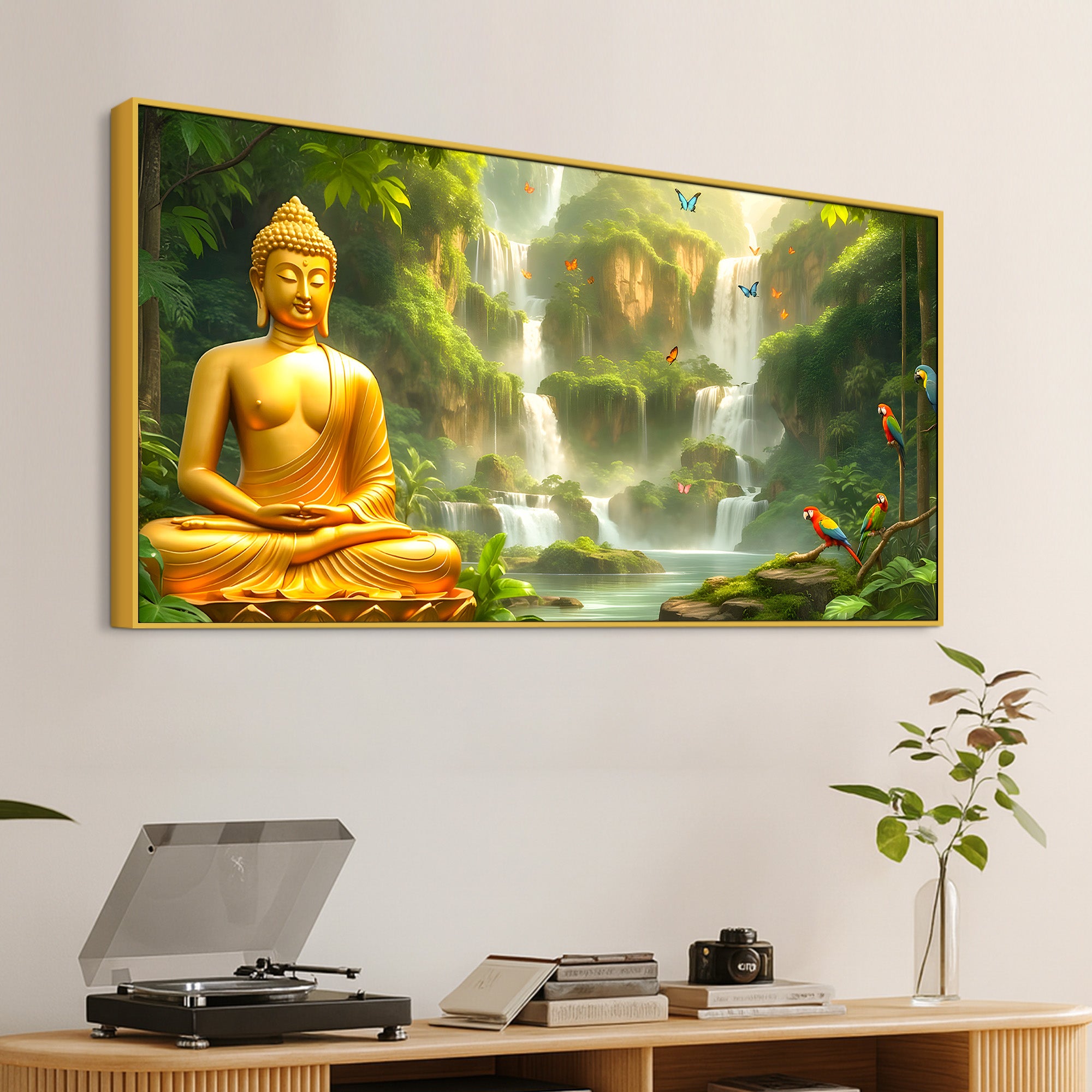 Sacred Gautam Buddha Painting for Modern Home Decoration
