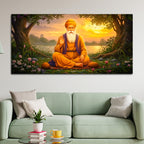 Sacred Guru Nanak Dev Ji Devotional Canvas Art for Home Temple
