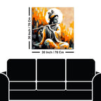 Sacred Hindu God Lord Shri Krishna Premium Abstract Canvas Wall Painting for Home & Offices