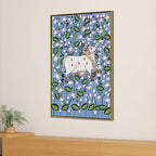 Sacred Kamdhenu Cow Pichwai Style Spiritual Canvas Wall Painting