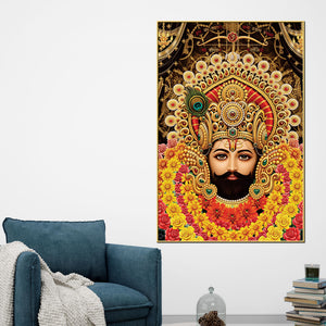 sacred-khatu-shyam-ji-canvas-wall-painting-hindu-religious-painting