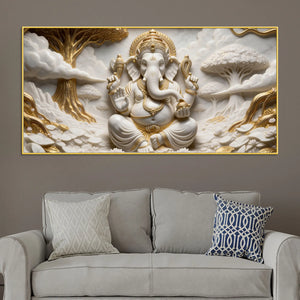 Sacred Lord Ganesha 3D Canvas Wall Painting