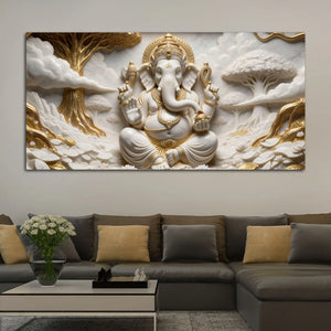 Sacred Lord Ganesha 3D Canvas Wall Painting