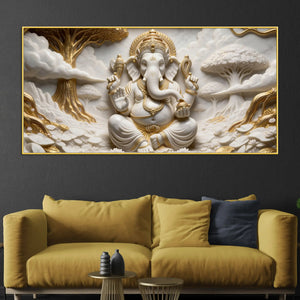 Sacred Lord Ganesha 3D Canvas Wall Painting