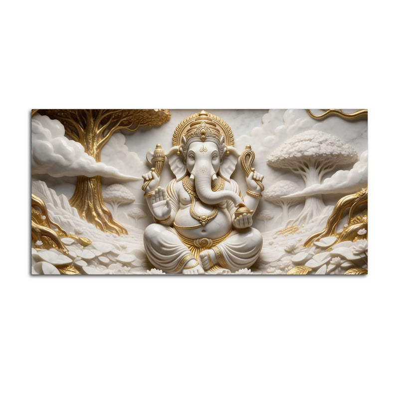 Sacred Lord Ganesha 3D Canvas Wall Painting