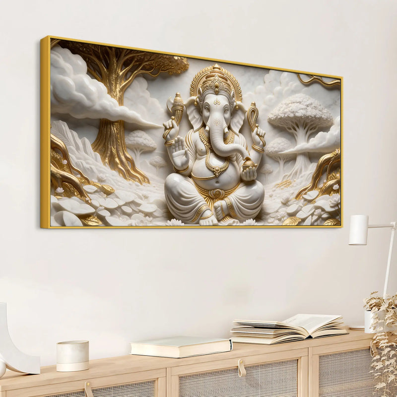 Sacred Lord Ganesha 3D Canvas Wall Painting