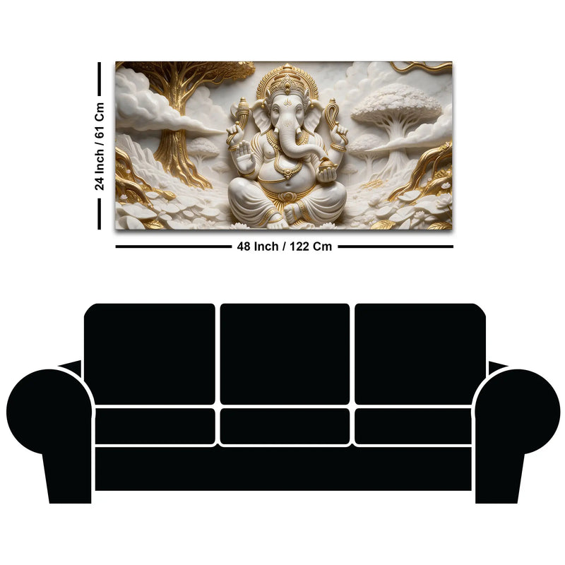 Sacred Lord Ganesha 3D Canvas Wall Painting