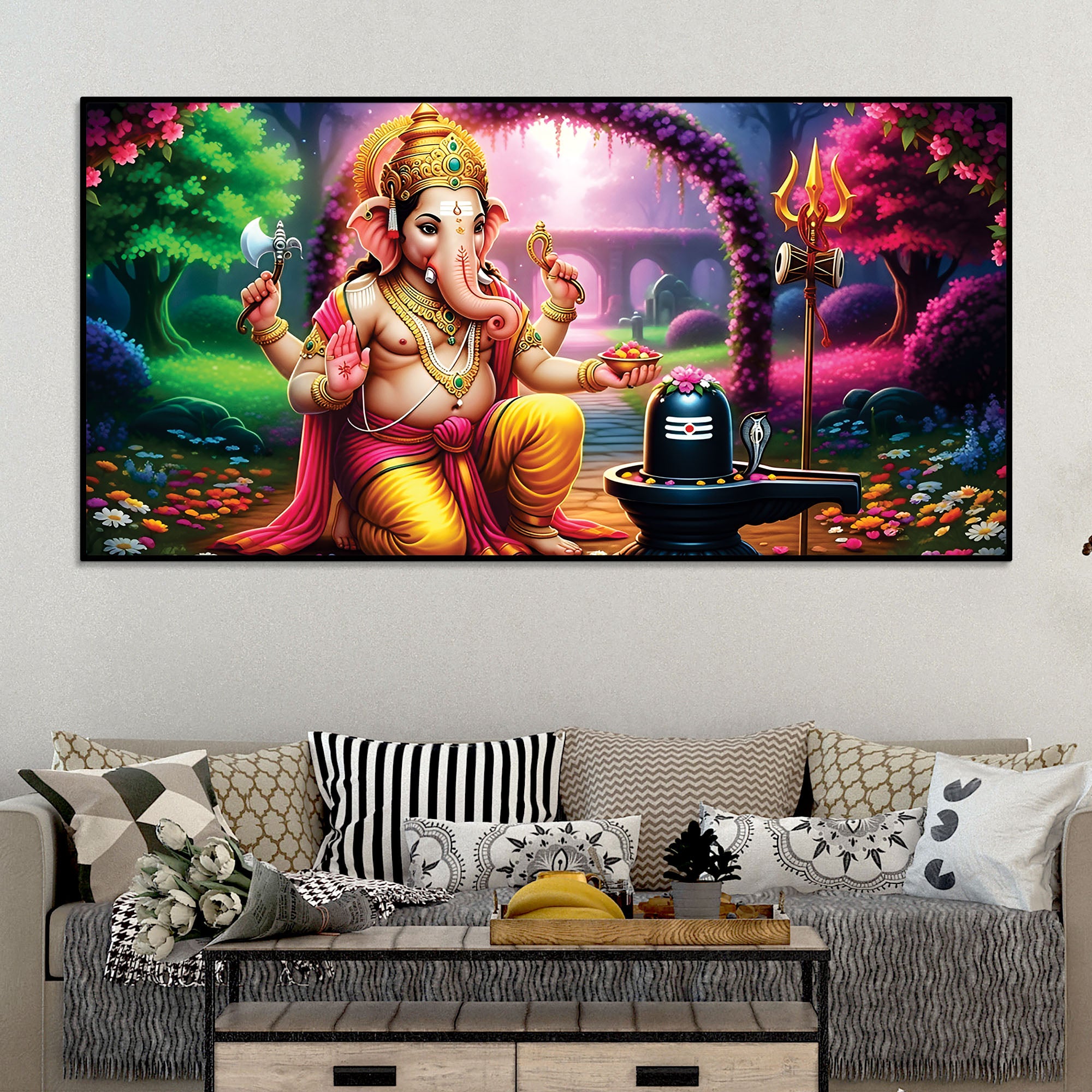 sacred-lord-shri-ganesh-worshiping-lord-mahadev-shiva-lingam-premium