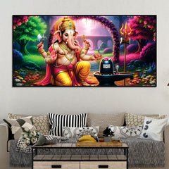 sacred-lord-shri-ganesh-worshiping-lord-mahadev-shiva-lingam-premium