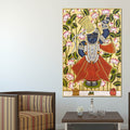Sacred Lord Shrinathji Krishna Lotus Theme Pichwai Canvas Wall Painting