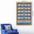 Sacred Lotus Pond and Holy Cows Pichwai Canvas Wall Painting