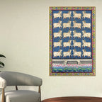 Sacred Lotus Pond and Holy Cows Pichwai Canvas Wall Painting