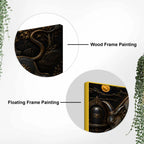 Sacred Nandi with Shivling Black & Gold Metallic Look 3D Canvas Wall Painting