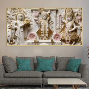 Sacred Nathdwara Shrinathji 3D Canvas Wall Painting