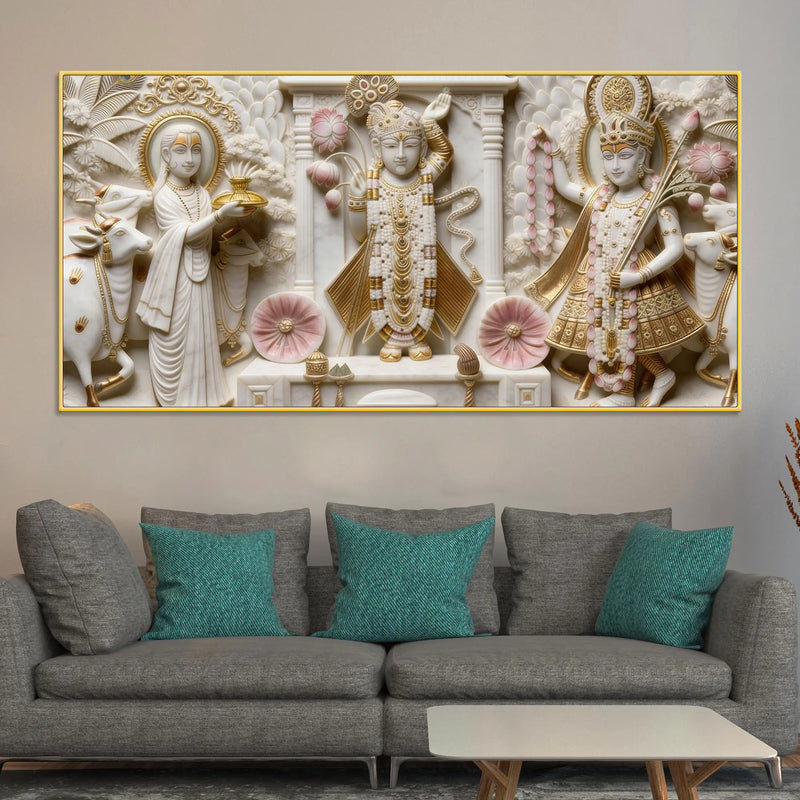 Sacred Nathdwara Shrinathji 3D Canvas Wall Painting