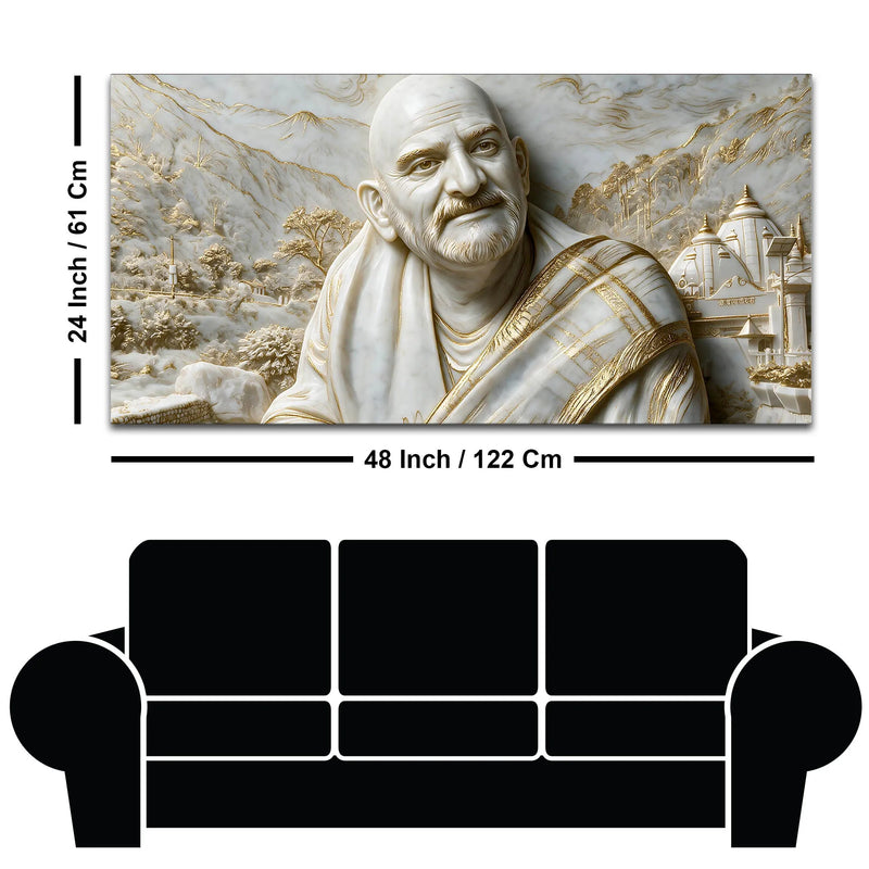Sacred Neem Karoli Baba Maharaj Ji Sacred Temple 3D Canvas Wall Painting