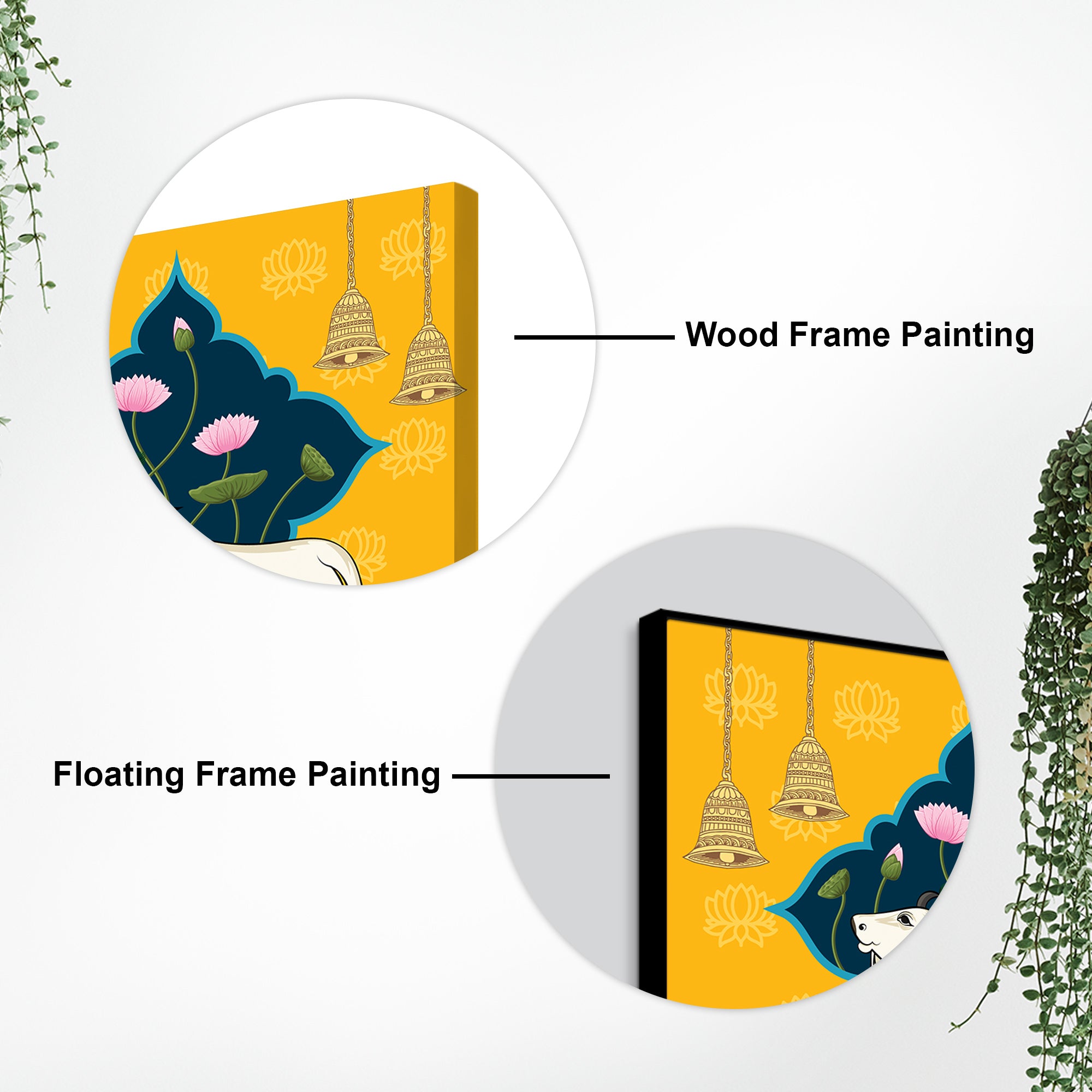 Sacred Pichwai Cow Canvas Wall Painting for Living Room & Pooja Room