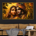 Sacred Radha Krishna Crystal Floating Frame Wall Painting