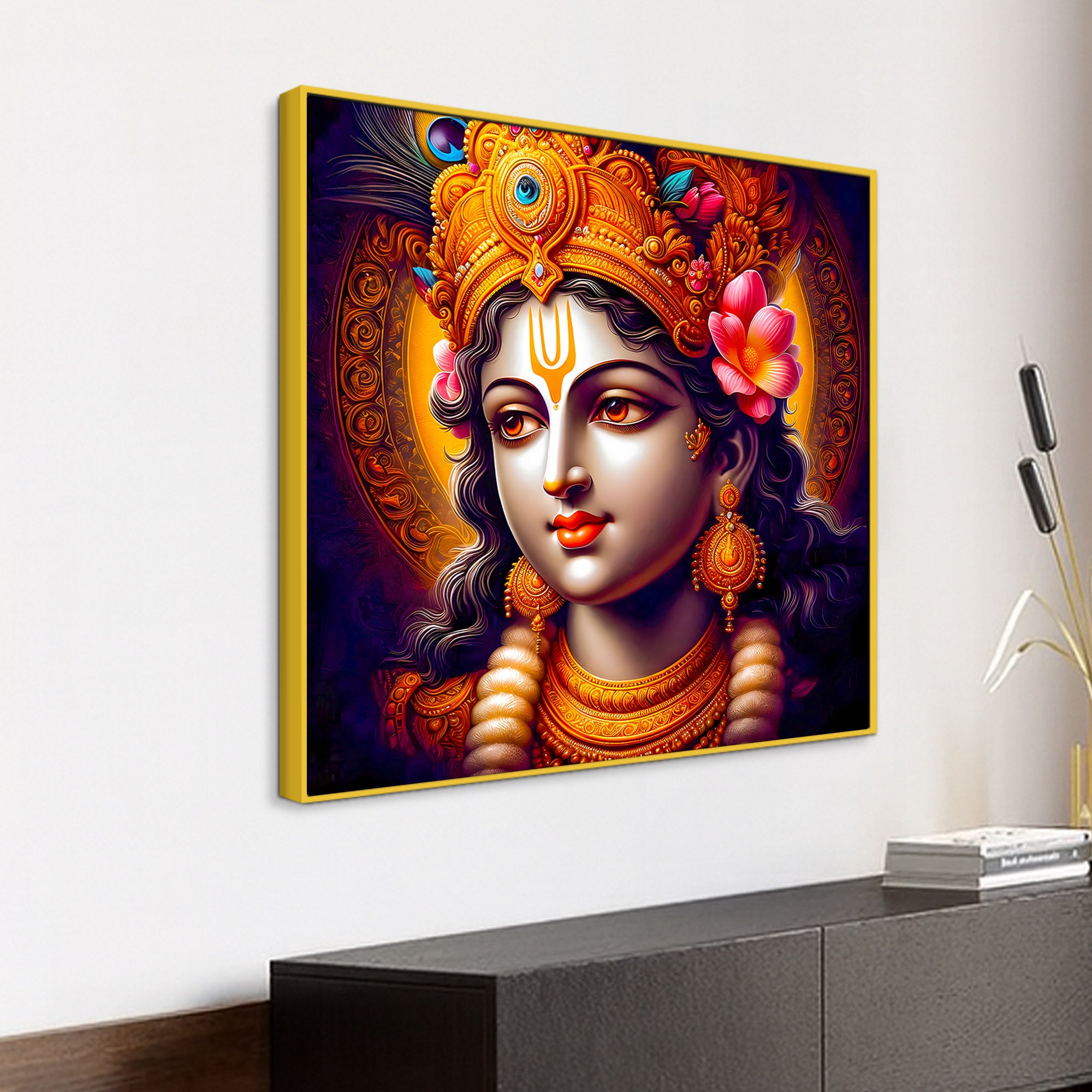 Sacred Shri Krishna Canvas Wall Painting for Home