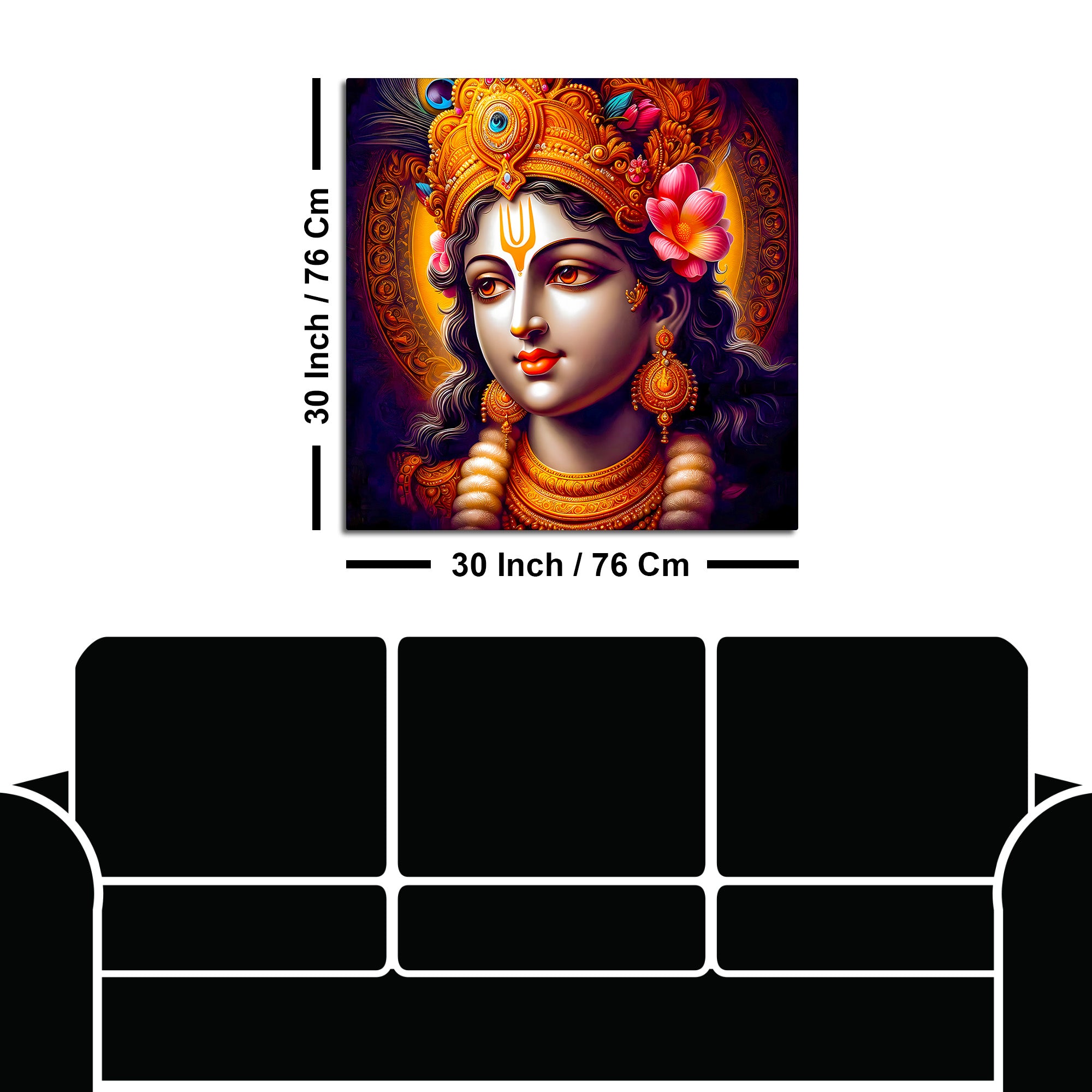 Sacred Shri Krishna Canvas Wall Painting for Home