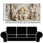 Sacred Shri Ram Darbar with Devotee Hanumanji 3D Canvas Wall Painting
