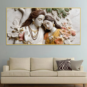 Sacred Shri Sita Ramji Eternal Bond 3D Canvas Wall Painting