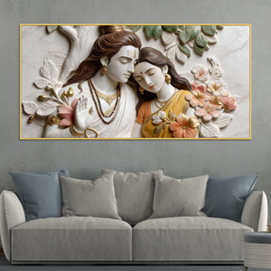 Sacred Shri Sita Ramji Eternal Bond 3D Canvas Wall Painting