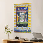 Sacred Shrinath Ji Krishna Temple Ritual Canvas Wall Painting