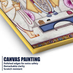 Sacred Shrinath Ji with Priests Traditional Nathdwara Pichwai Canvas Wall Painting