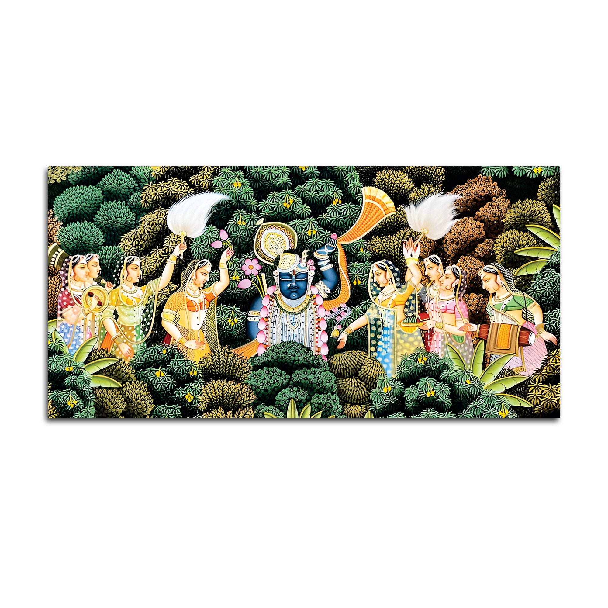 Sacred Shrinathji Pichwai Art Canvas Wall Painting