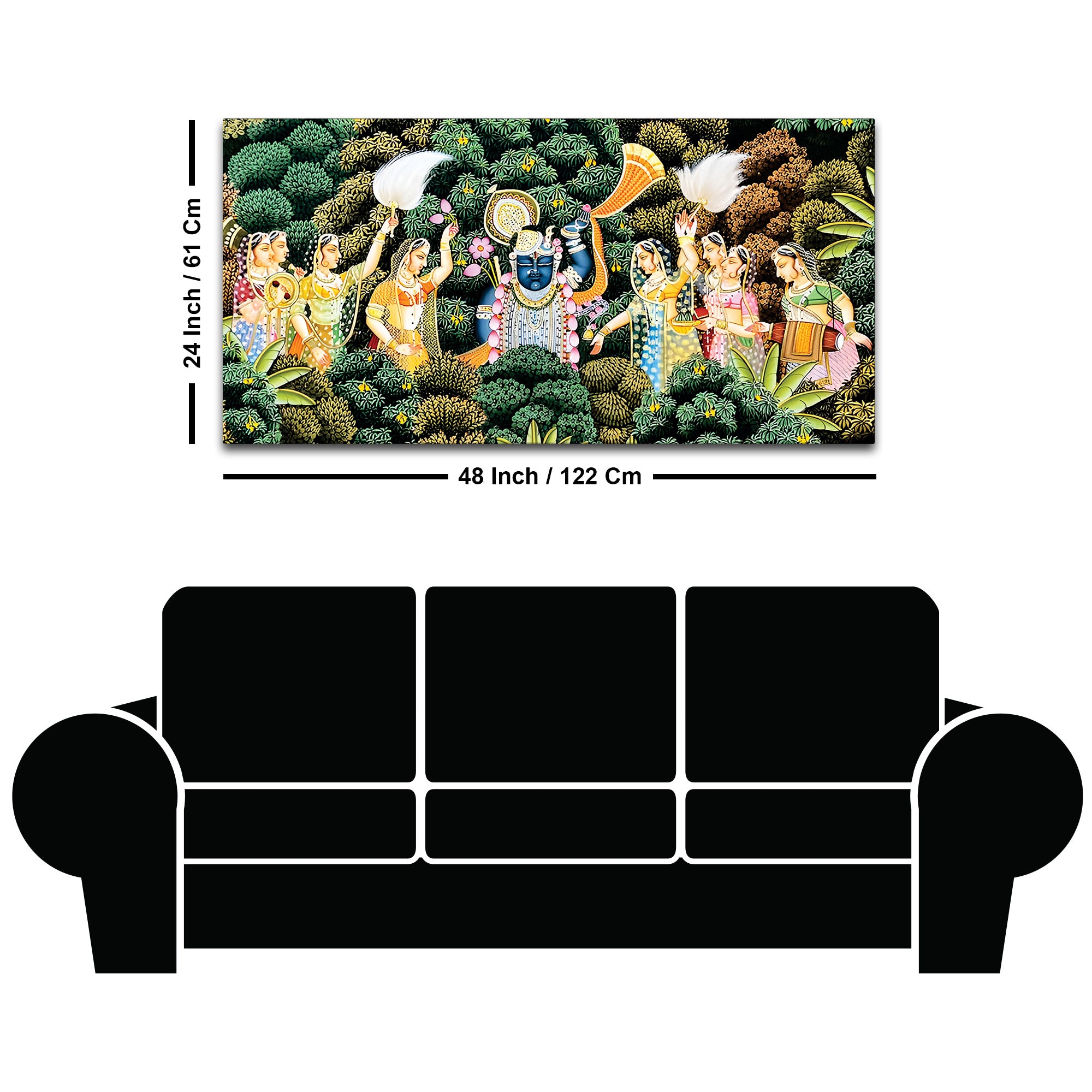 Sacred Shrinathji Pichwai Art Canvas Wall Painting