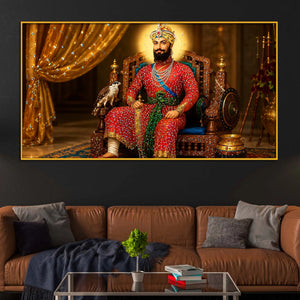 Sacred Sikh Guru Floating Frame Crystal Wall Art Painting
