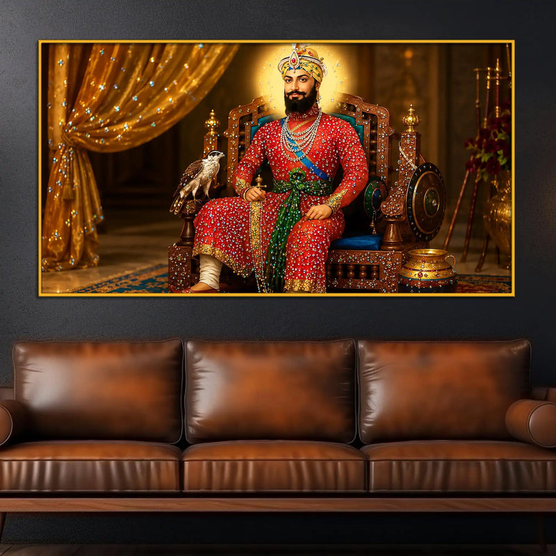 Sacred Sikh Guru Floating Frame Crystal Wall Art Painting