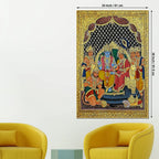 Sacred Sita Ram Family Portrait Temple Inspired Canvas Wall Painting