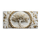 Sacred Tree of Life with Golden Celtic Circle 3D Canvas Wall Painting