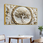 Sacred Tree of Life with Golden Celtic Circle 3D Canvas Wall Painting