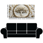 Sacred Tree of Life with Golden Celtic Circle 3D Canvas Wall Painting