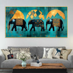 Sacred Trio Elephants of Strength Wisdom and Unity Canvas Wall Painting