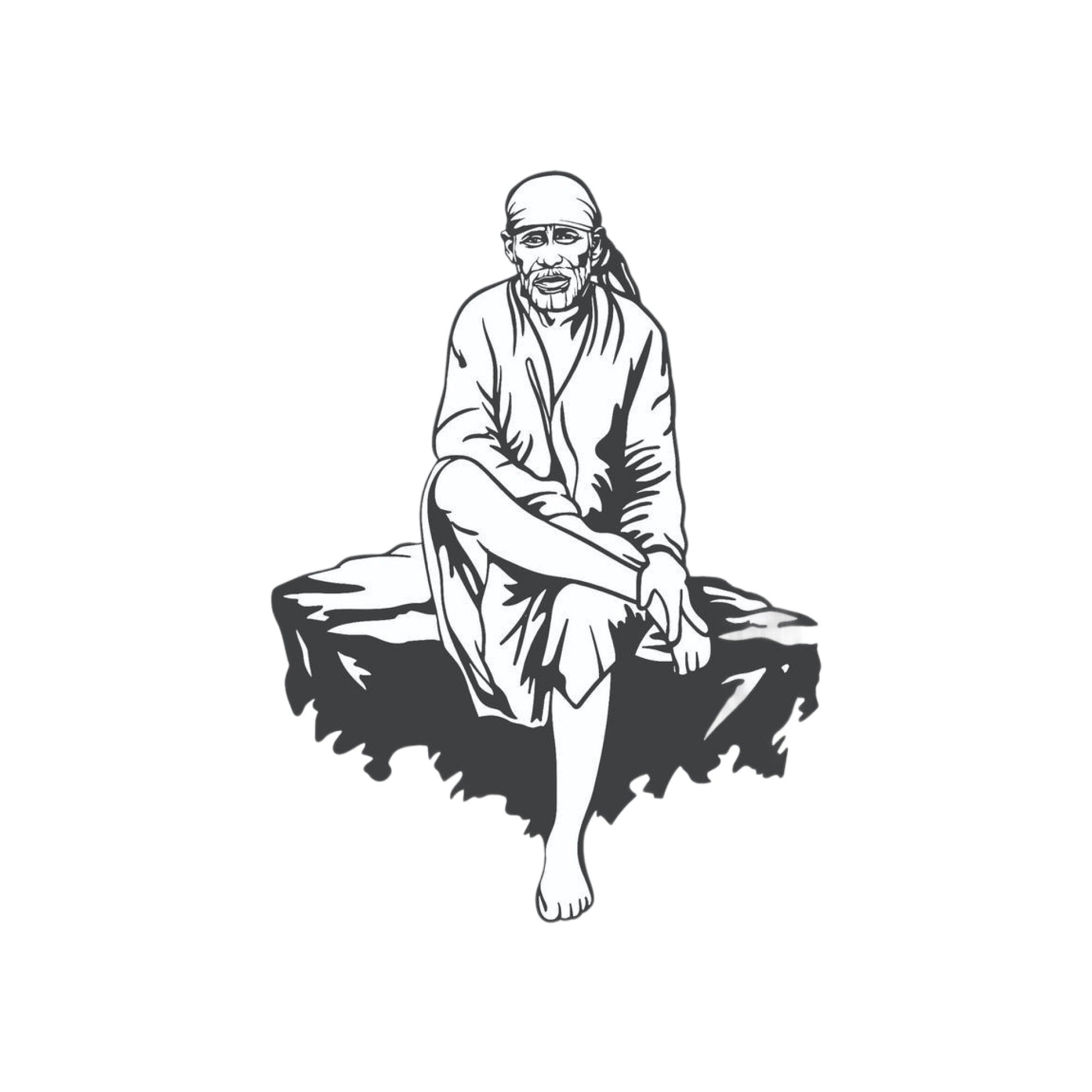 Sai Baba Metal Art Serenity Devotion Wall Decor