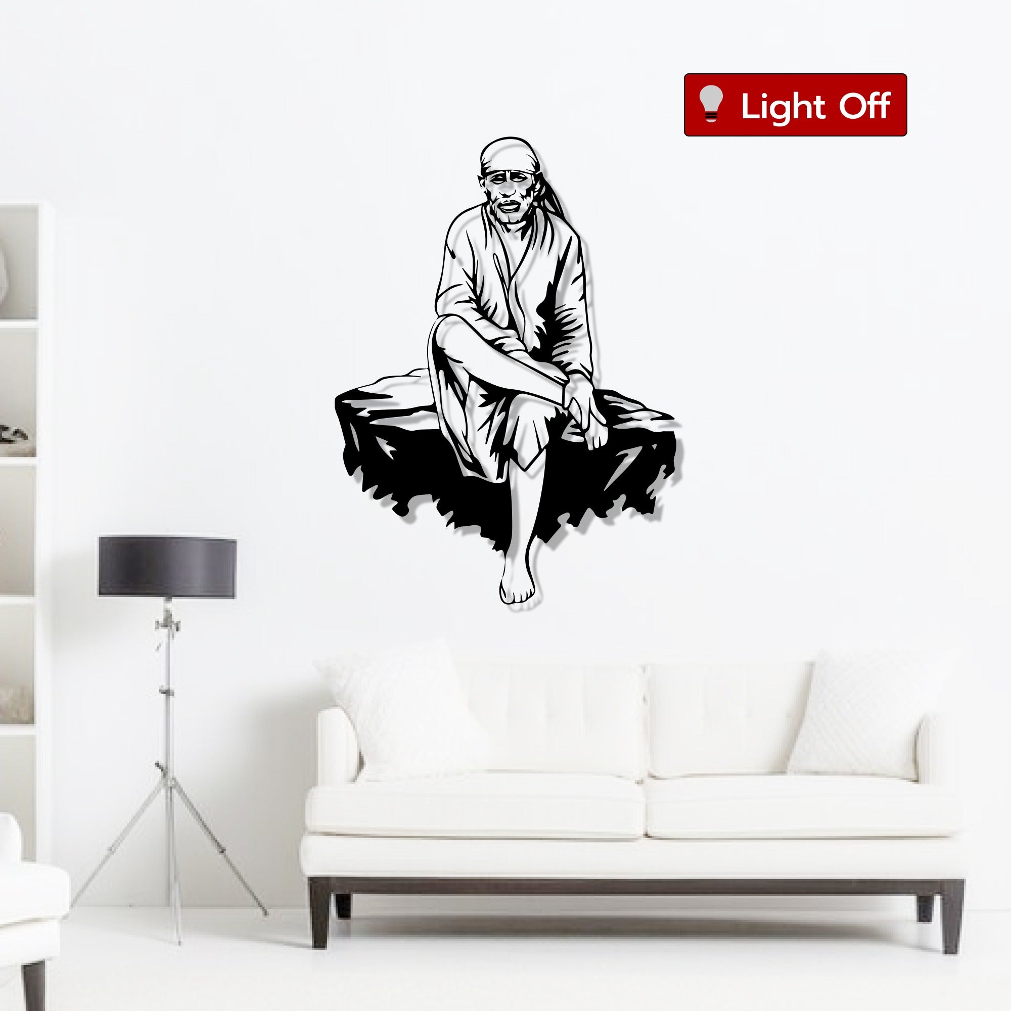 Sai Baba Metal Art Serenity Devotion Wall Decor