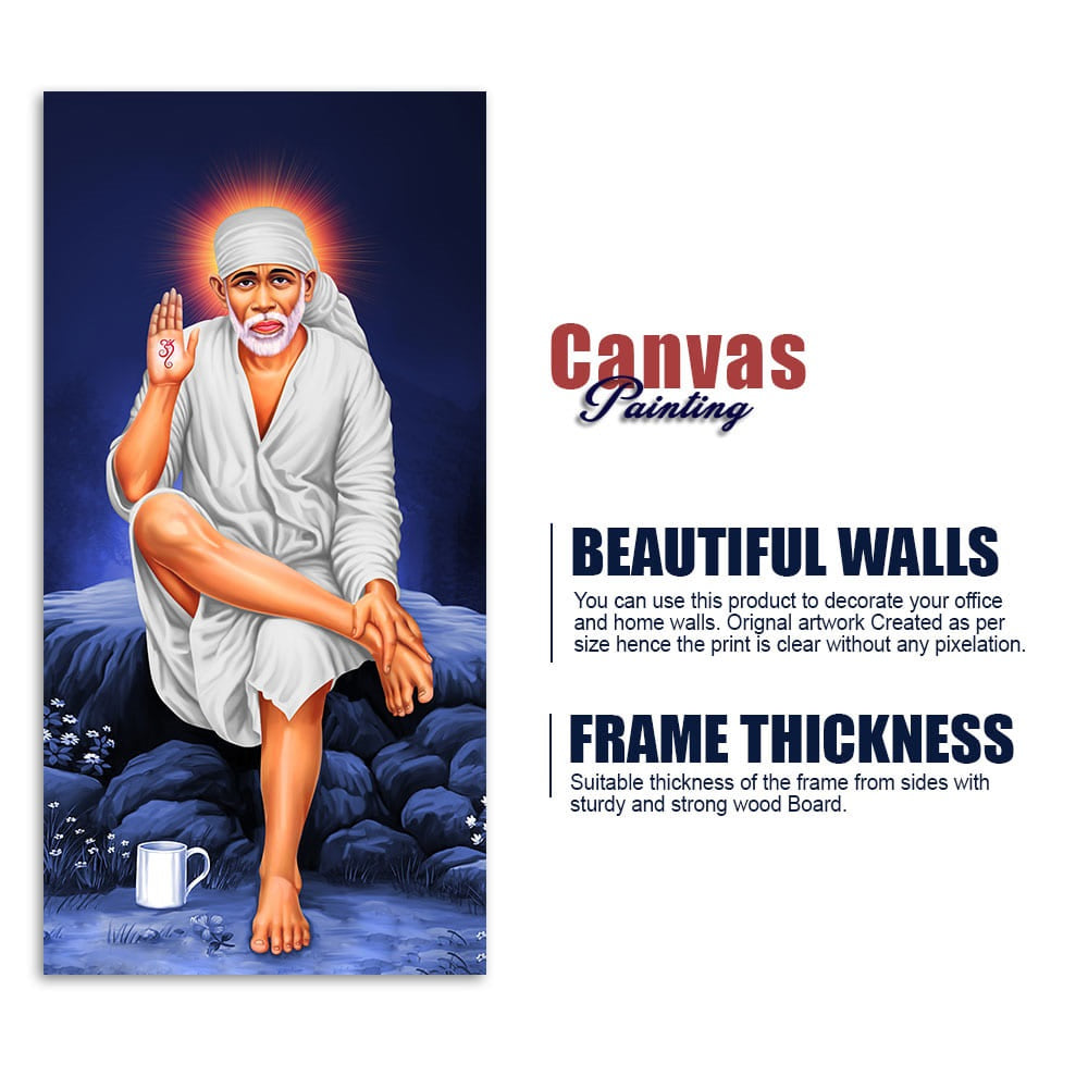 Sai Baba of Shirdi Premium Canvas Wall Painting