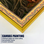 Sai Baba Under the Tree Floral Border Canvas Wall Painting