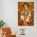 Sai Baba Wall Art Floating Frame Crystal Wall Painting
