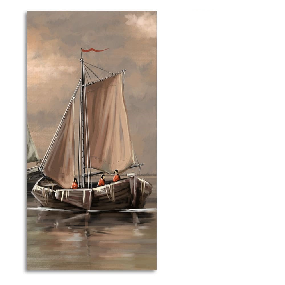 Sailing Boat on the Sea landscape Wall Painting